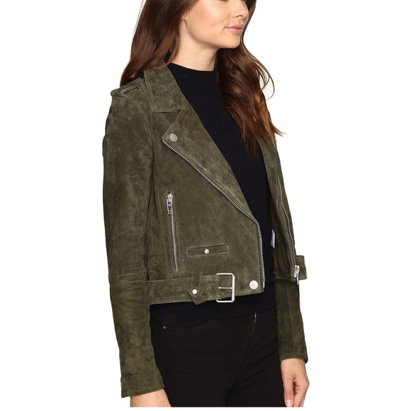 BlankNYC Olive Suede Moto Jacket - Picture 2 of 7